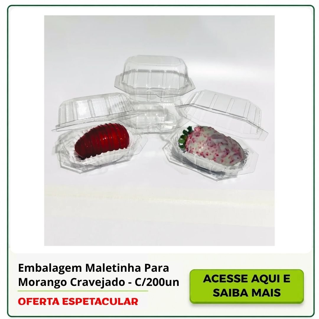 embalagem morango cravejado
